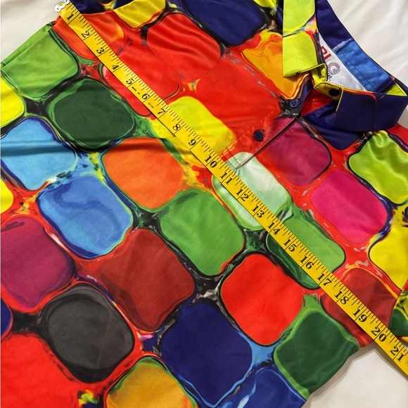 PLG Golf Multicolor Abstract Polo Shirt Men’s Size Large - Picture 8 of 8